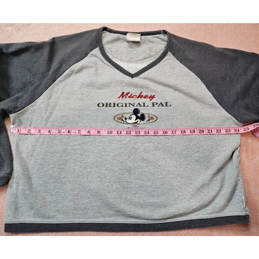 Vintage The Disney Store Mickey Mouse Original Pal Raglan Sweatshirt Made In Usa View 5